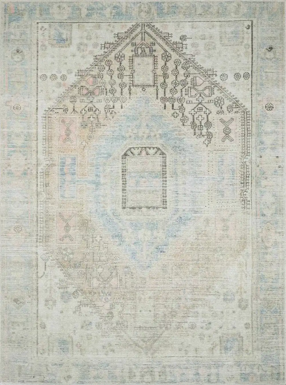 Relaxed Traditional Washable Area Rug