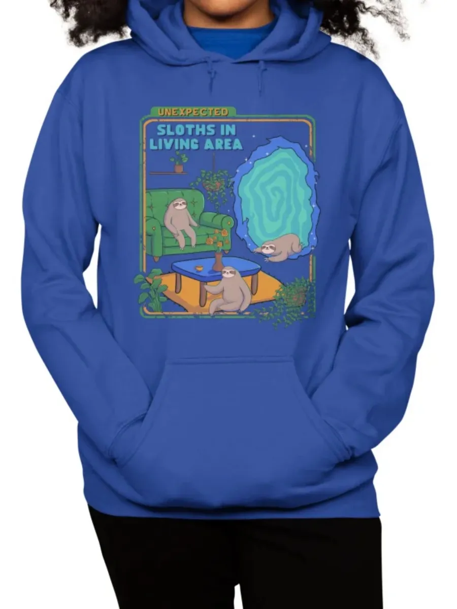 Funny Sloth Printed Hoodie