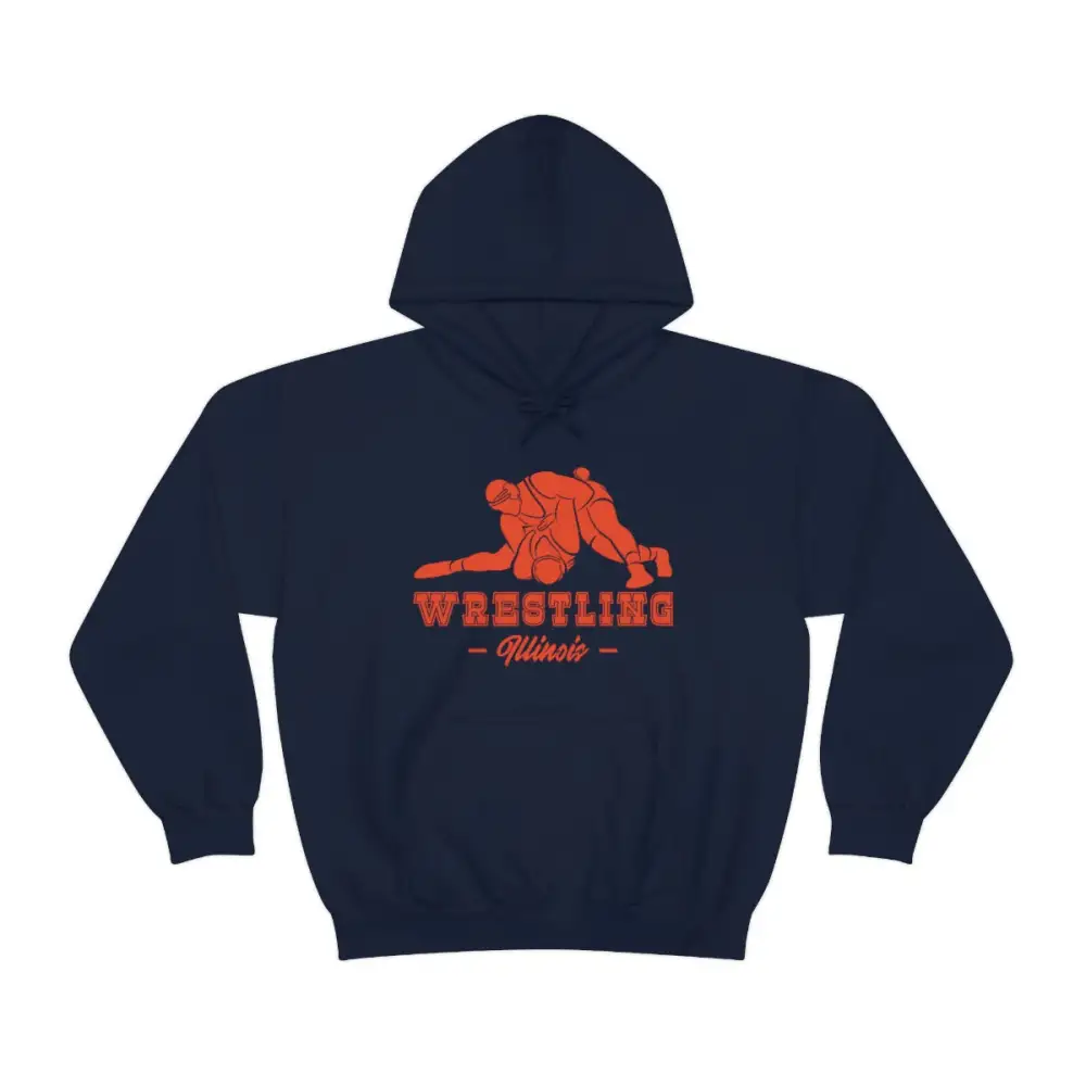 Classic Print Wrestling Graphic Pullover Hoodie
