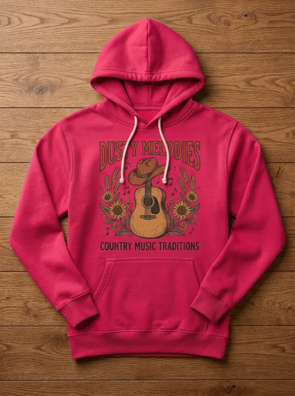 Rustic Country Music Guitar Sunflower Pullover Hoodie
