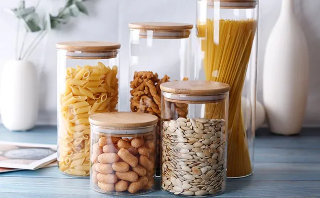 Wooden Glass Fridge Kitchen Storage Organizer