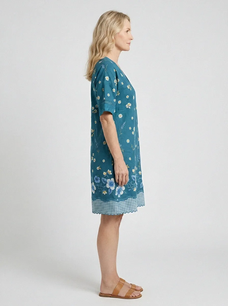 Women's Summer Vacation Daisy Hibiscus Floral Printed Dress