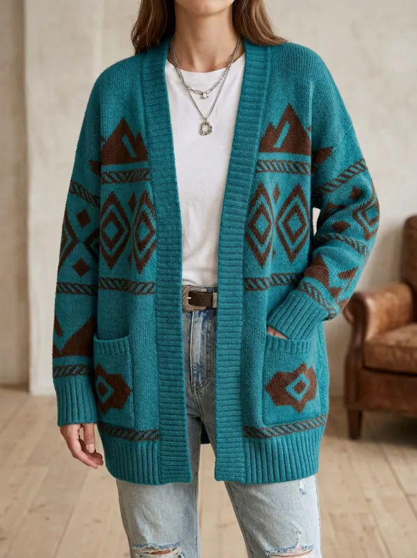 Women's Western B3 Aztec Geometric Cardigan
