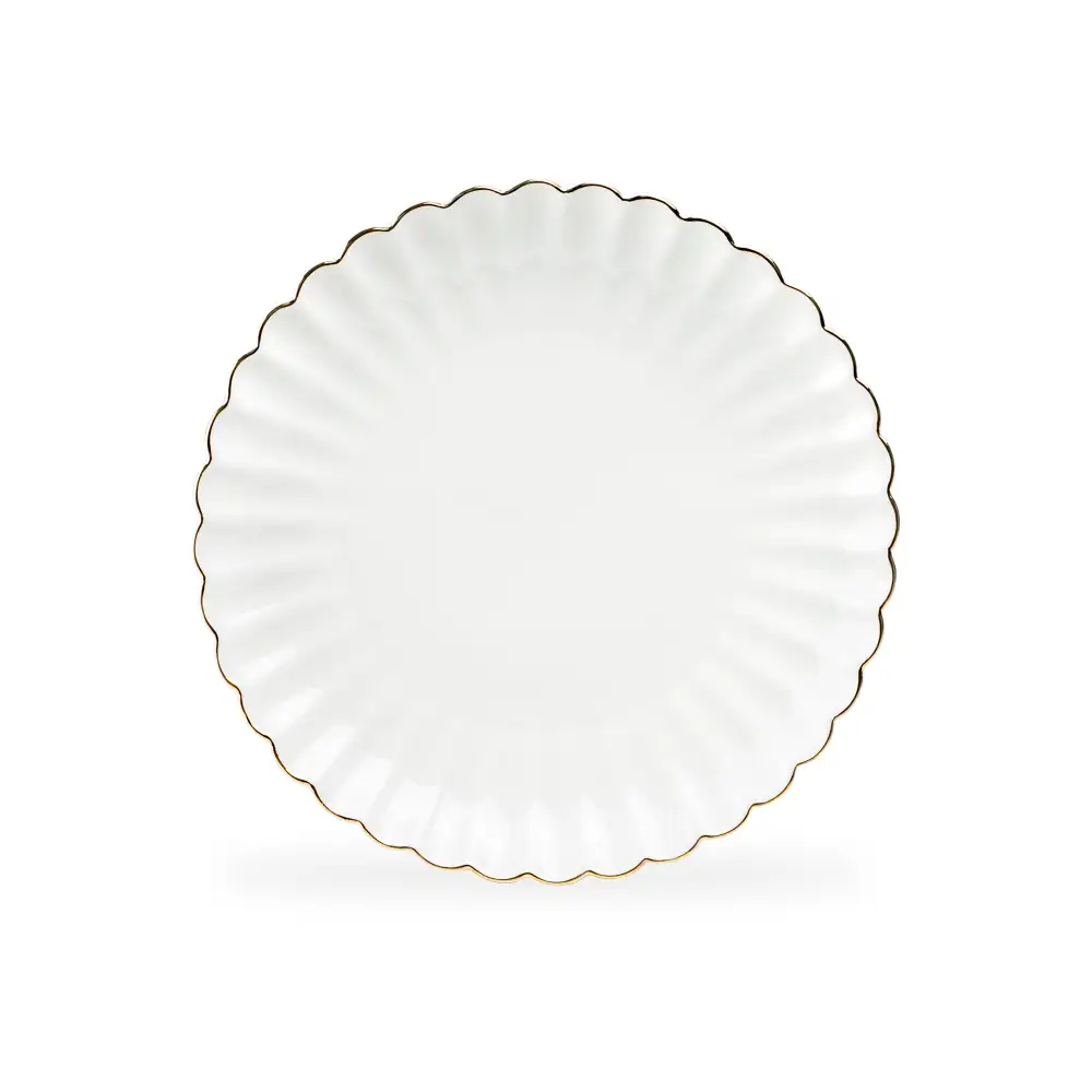 Metallic Shell Porcelain Dessert Plate