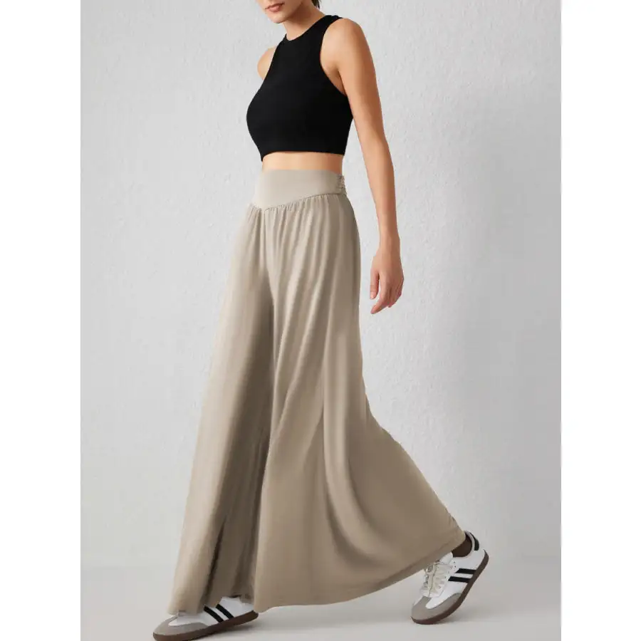 Relaxed High Waist Wide Leg Pants
