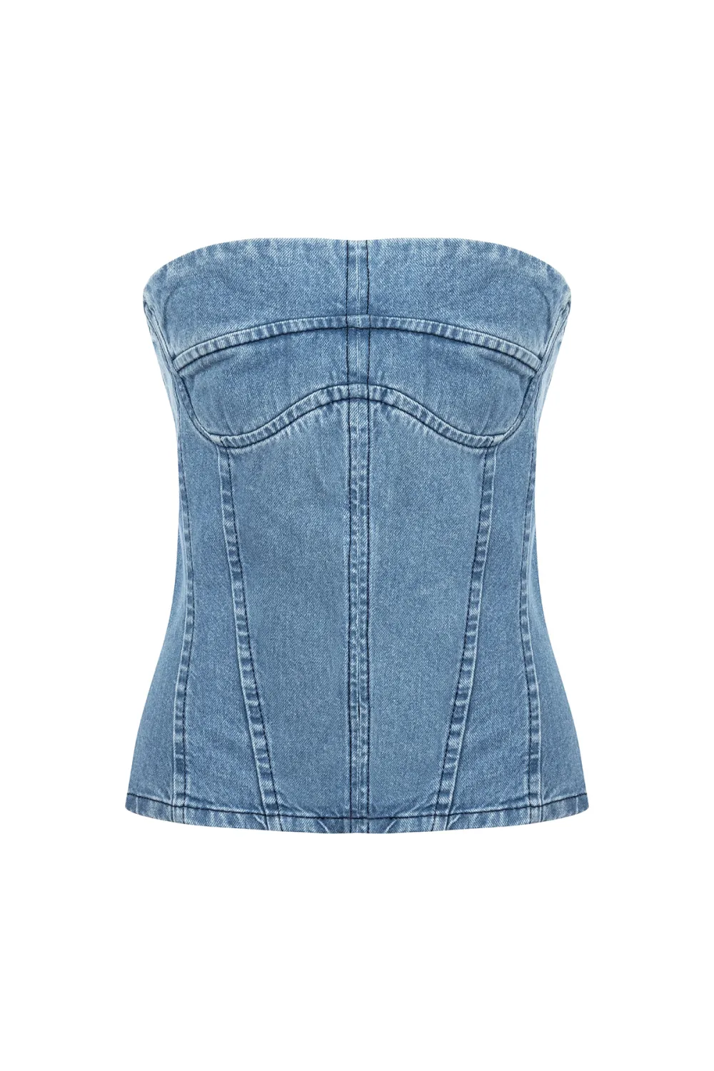 Sleeveless Denim Bustier