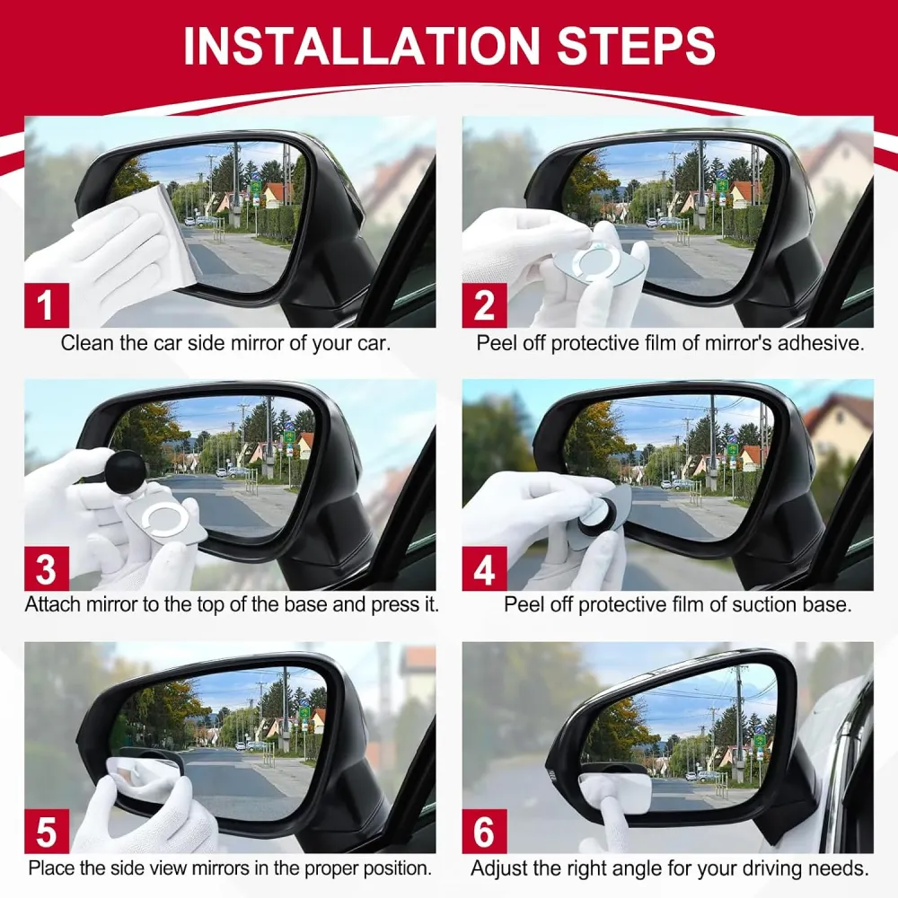 Frameless Blind Spot Mirror Set