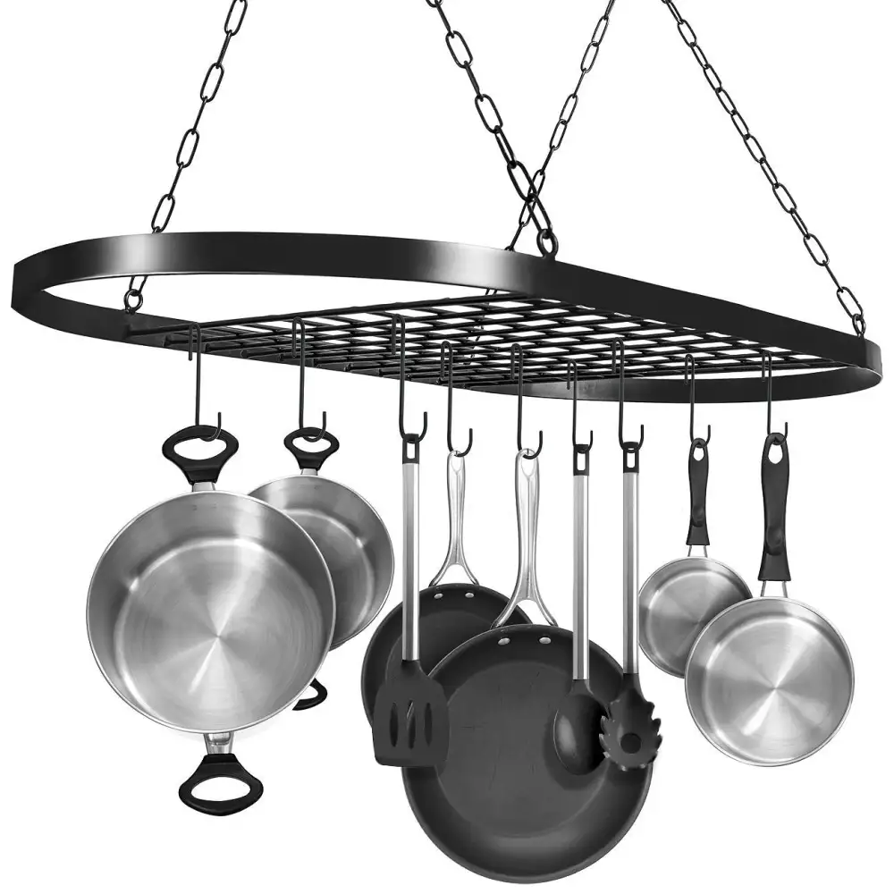 Pot Pan Ceiling Rack With Hooks