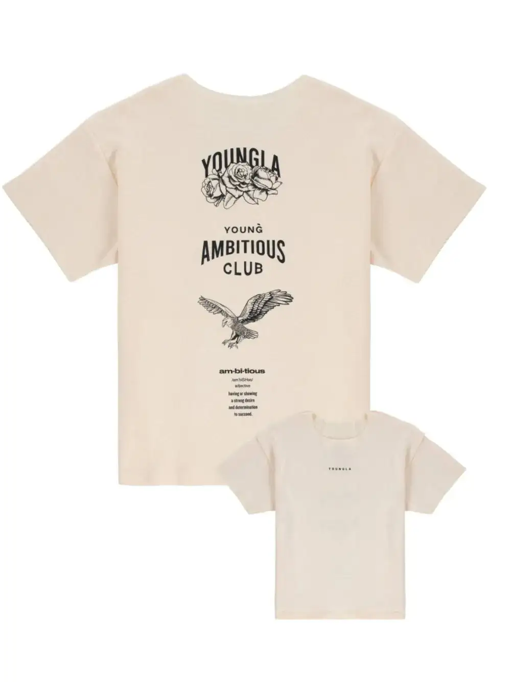 Plain Front Graphic Crew Neck Short Sleeve Tee