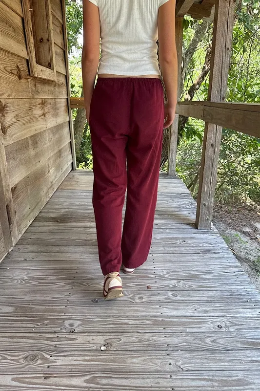 Burgundy Drawstring Sweatpants