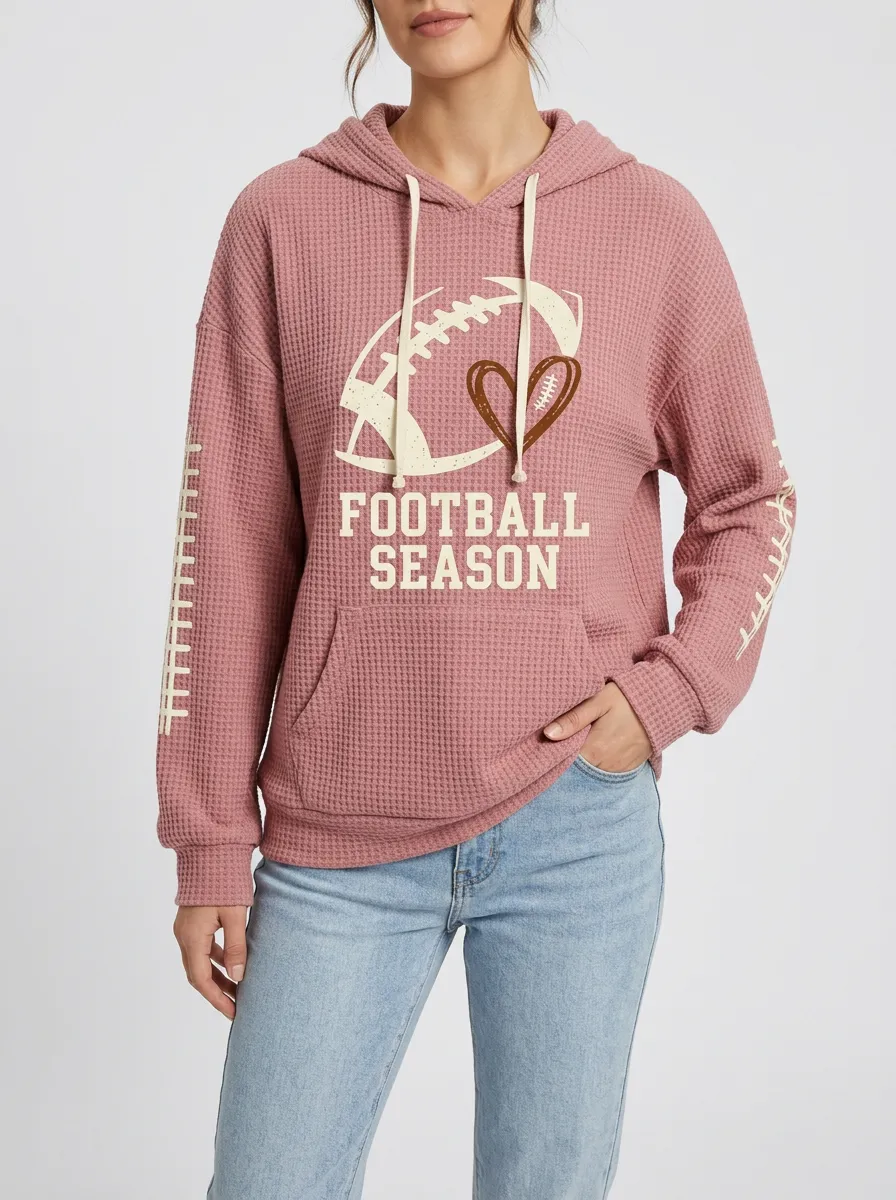Football Graphic Casual Hoodie