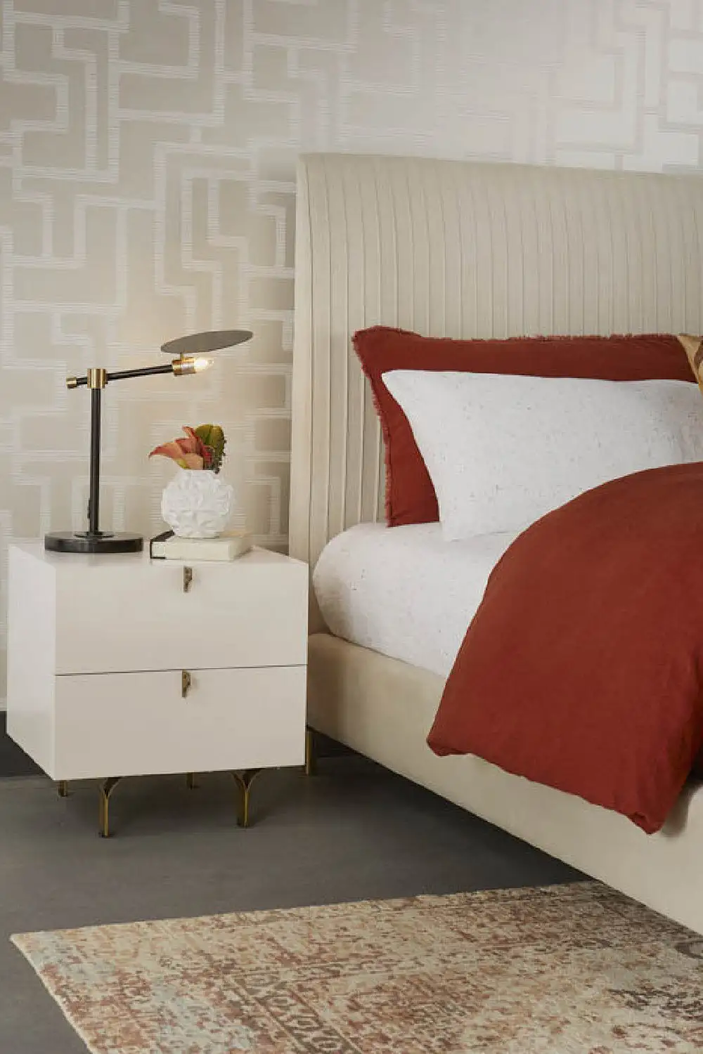 Textured Wood Drawer Nightstand