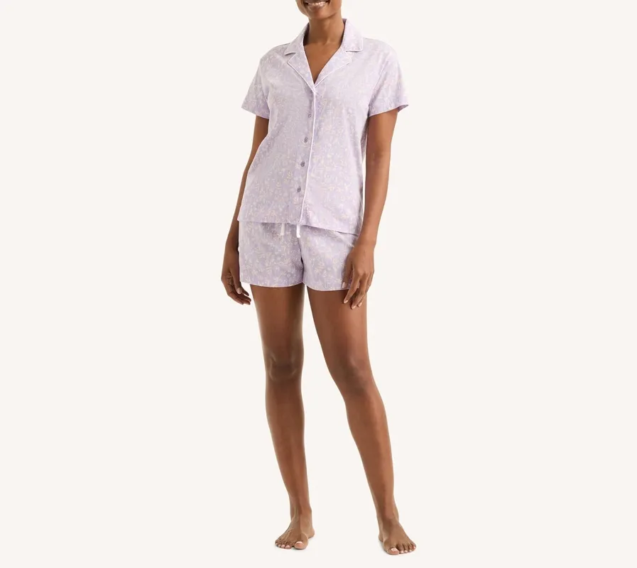 Lilac Shorts Pajama Set