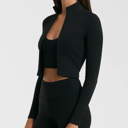 Women's Cropped Athletic Zip Jacket