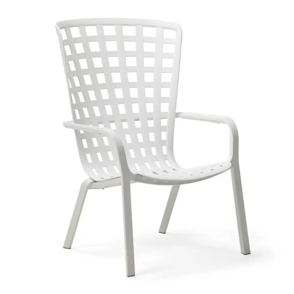 Square Perforated Reclining Outdoor Armchair