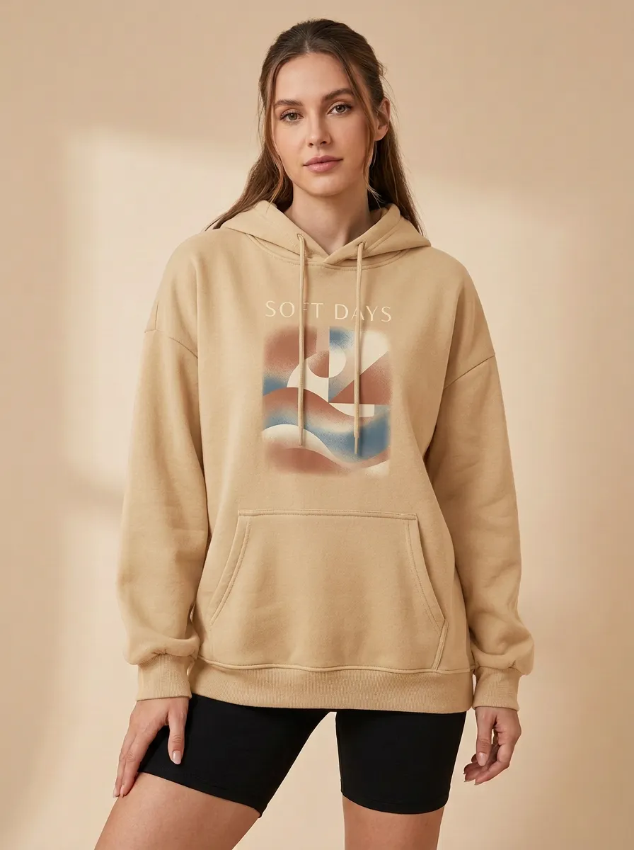 Soft Days Abstract Geometric Hoodie