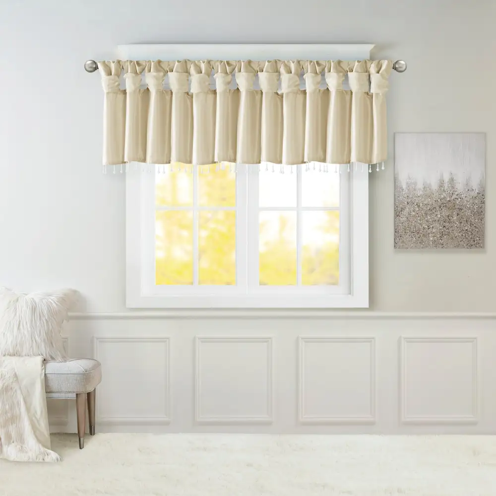 Faux Silk Twist-Tab Valance