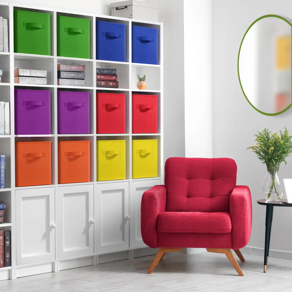 Cube Storage Bins Pack Multicolored Set