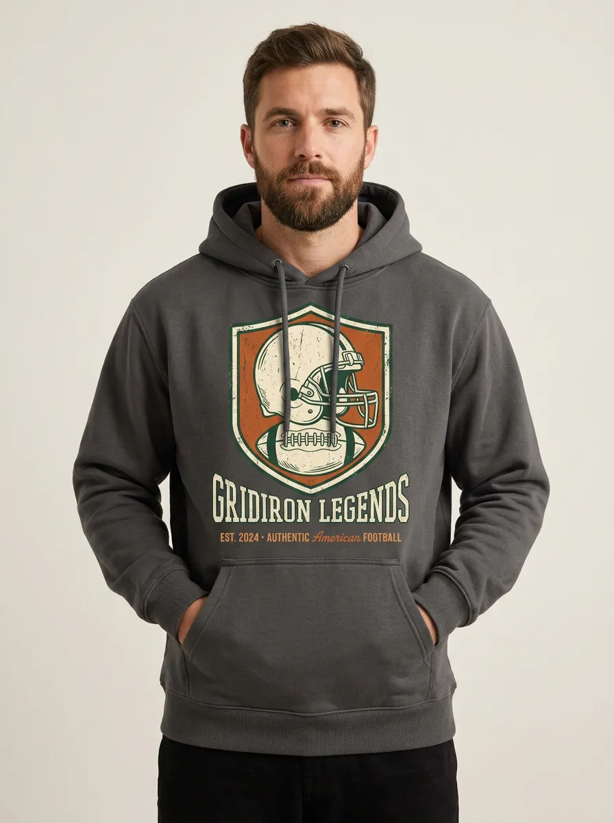 Men's American Football Gridiron Legends Helmet Printed Hoodie