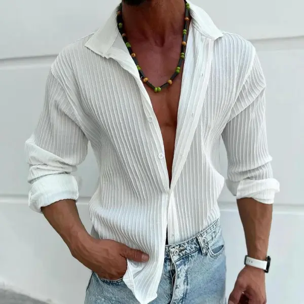 Striped Button Relaxed Shirt