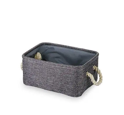 Refined Foldable Rectangular Cotton Canvas Laundry Basket
