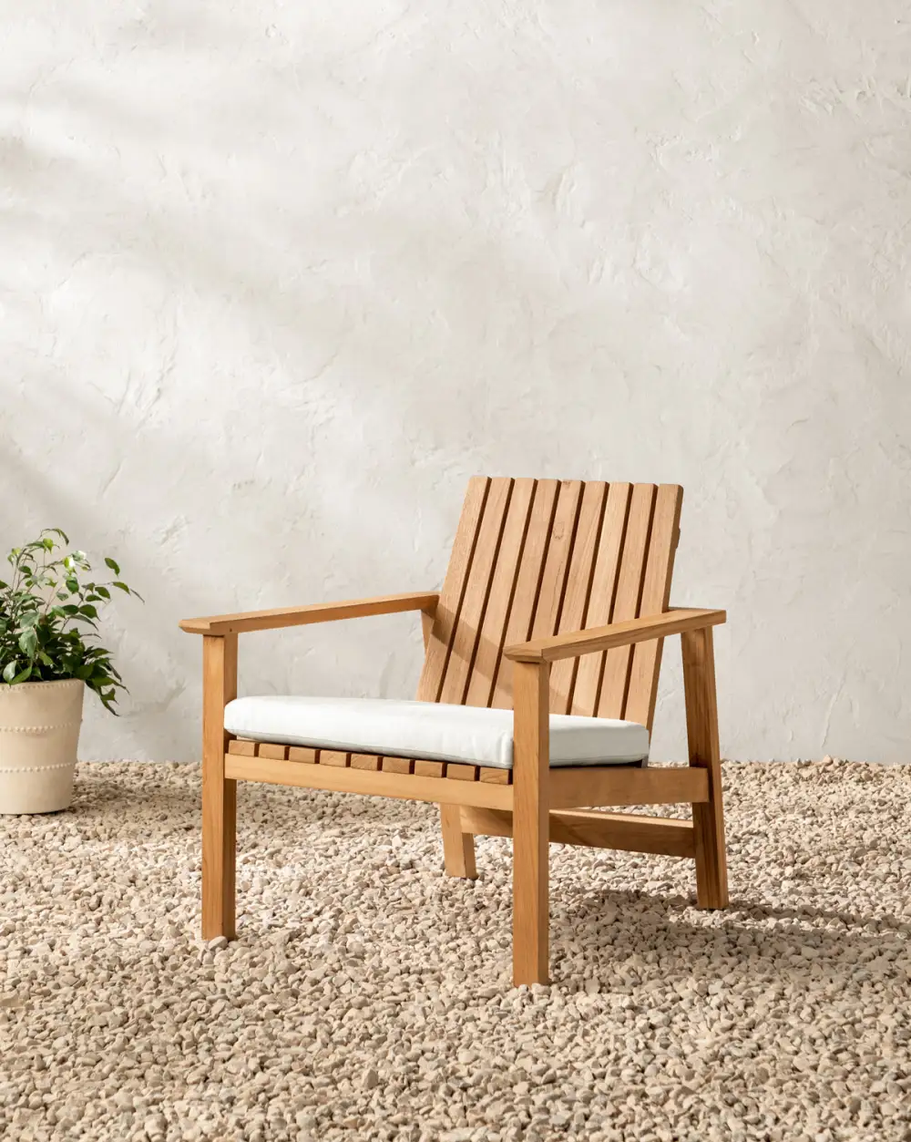 Modern Teak Outdoor Lounge Chair
