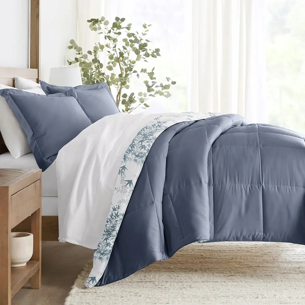 Bamboo Leaves Reversible Down Alternative Comforter Set