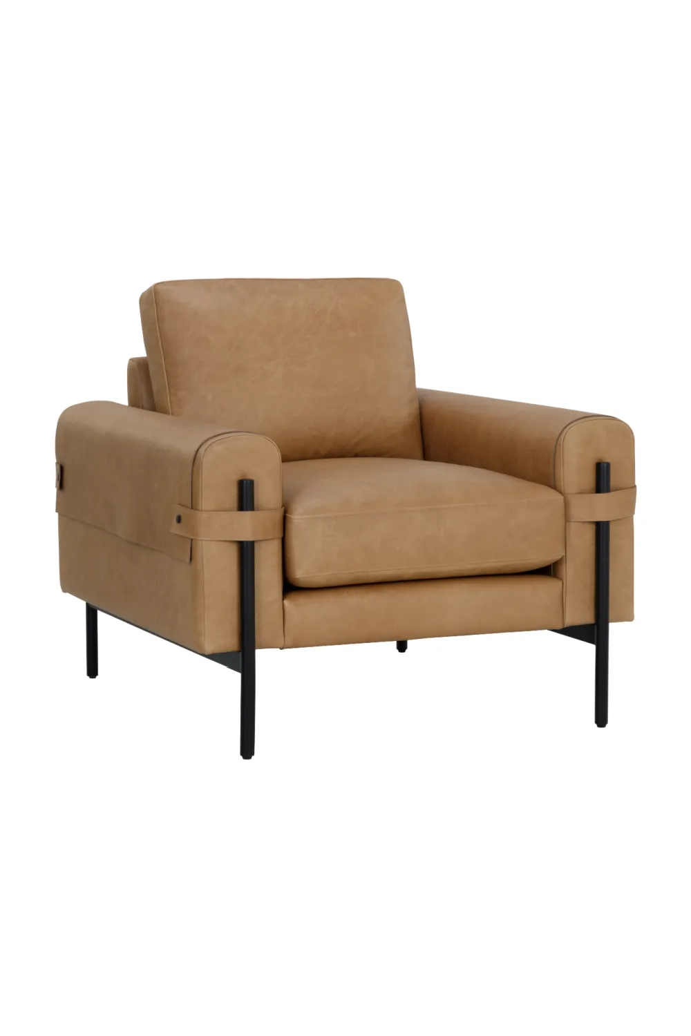 Strapped Leather Lounge Chair