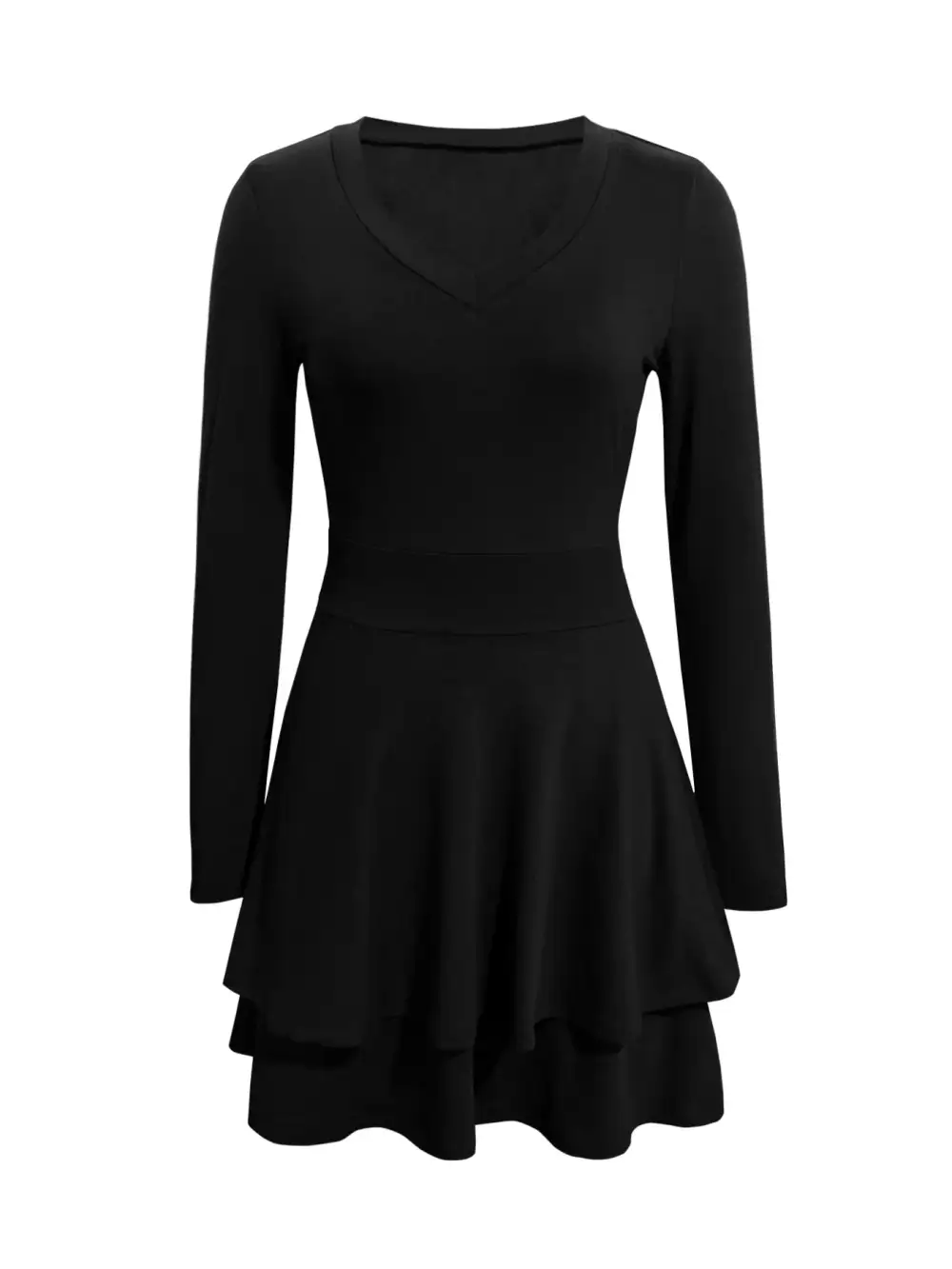Finish V Neck Ruffle Mini Dress