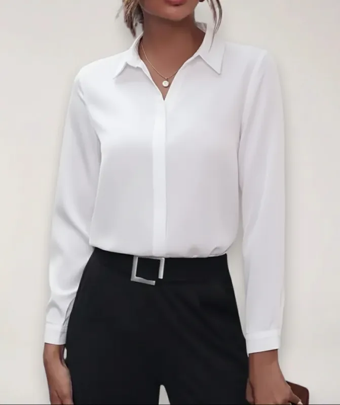 Spring Buttoned Office Blouse