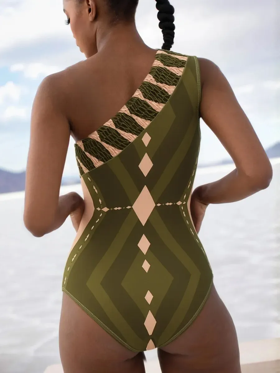 Imelda Geometric Print Swimsuit Set