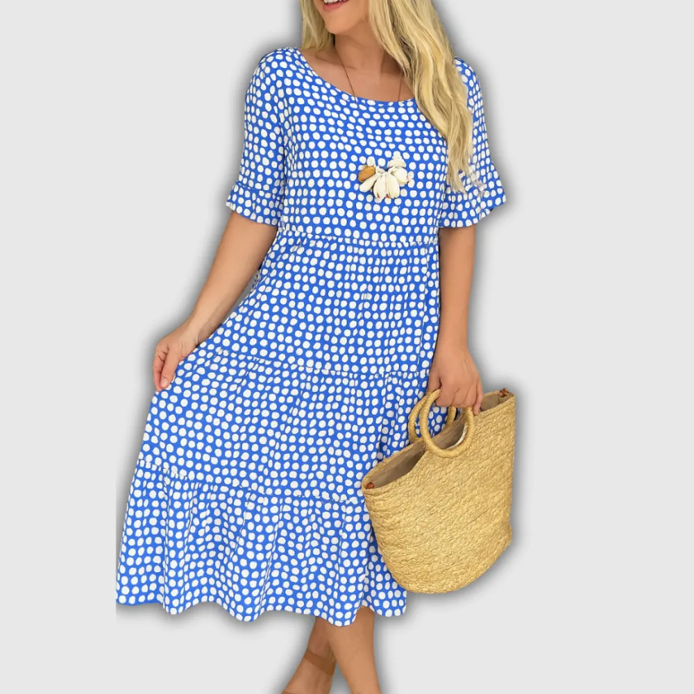 Short Sleeve Relaxed Midi Dress