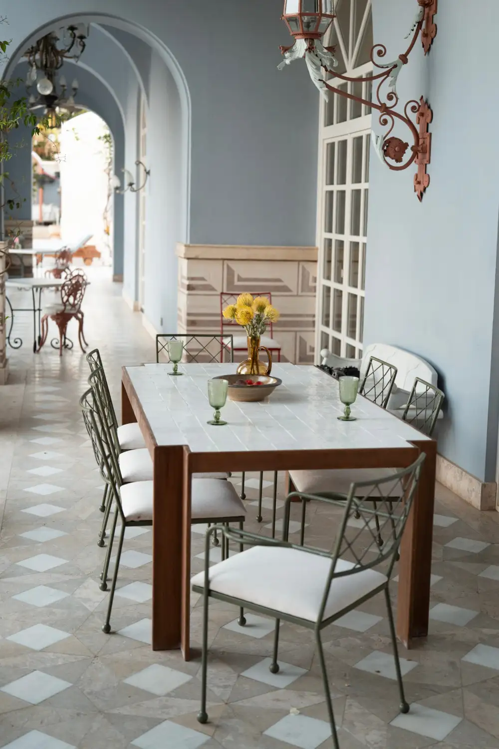 Tiled Teak Dining Table