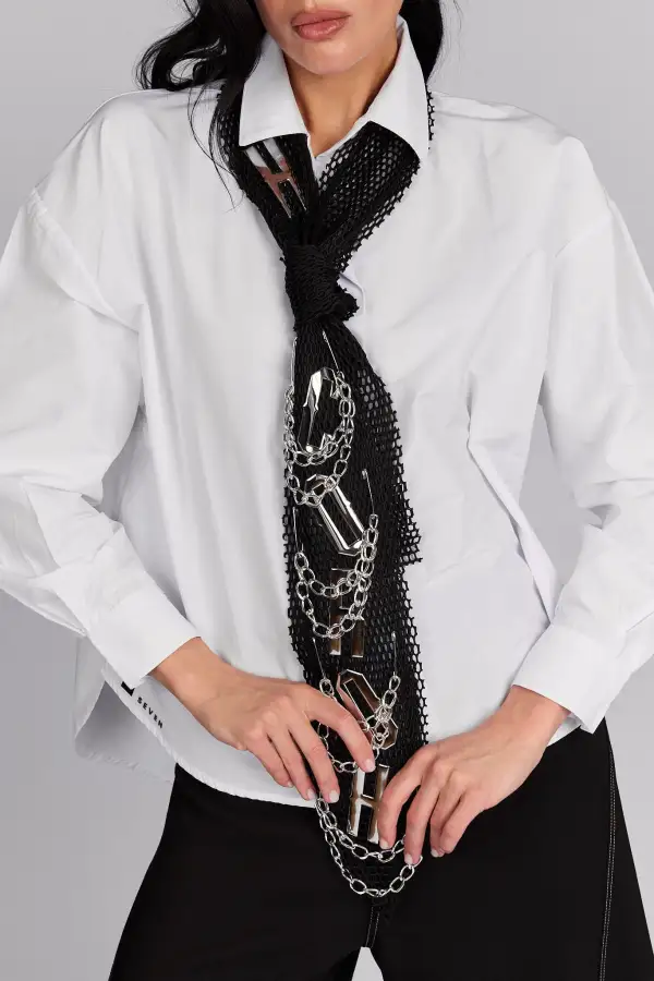 Mesh Button Front Shirt
