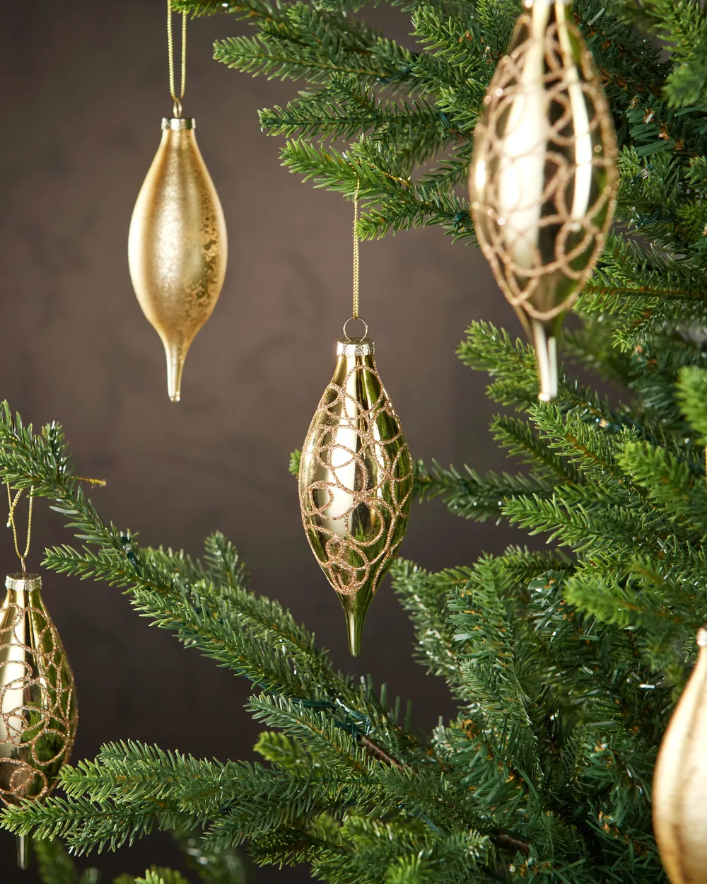 Glass Teardrop Bauble Set
