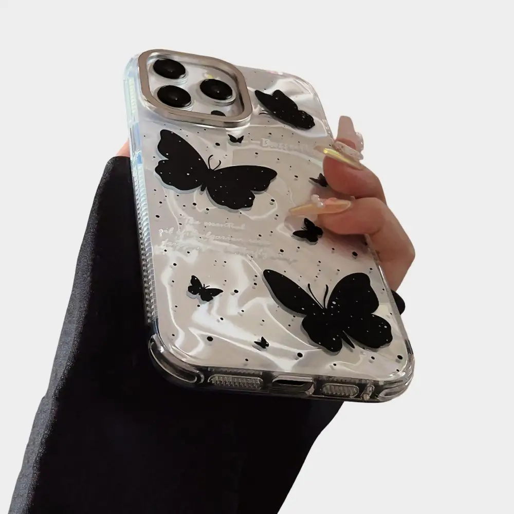 Butterfly Bow Beaded Wristlet Phone Case