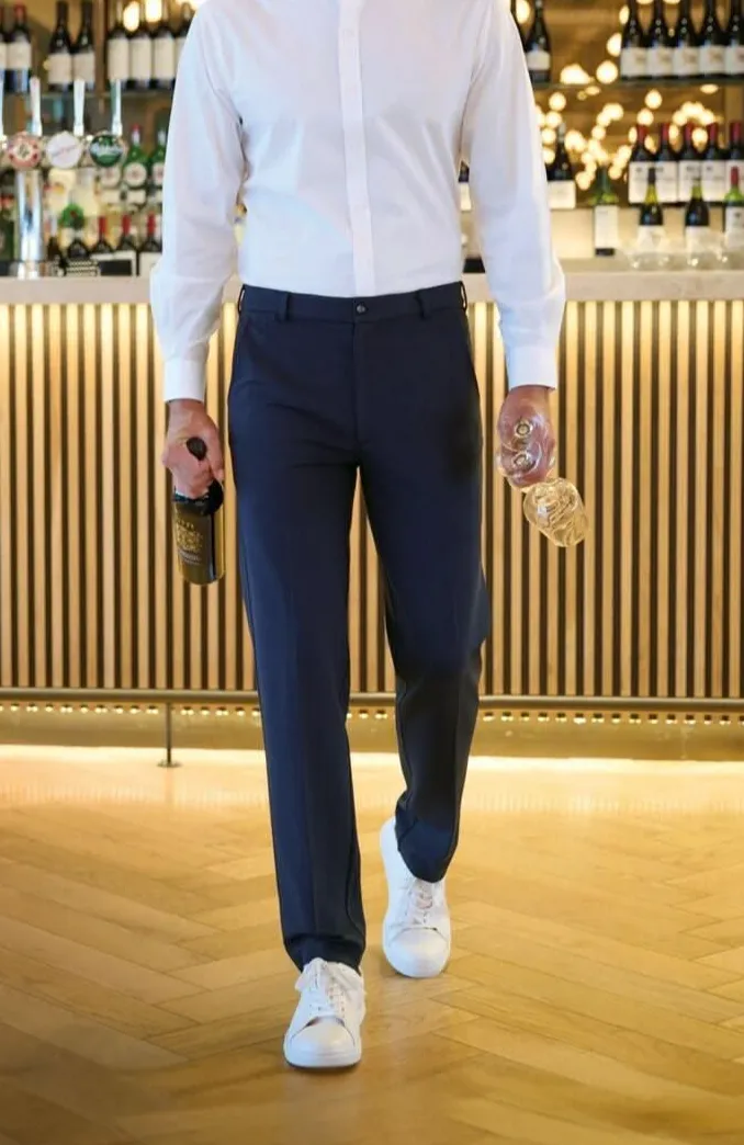 Men's Jersey Stretch Tailored Fit Narrow Leg Trousers