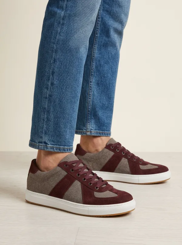 Men's Colorblock Suede Canvas Printed Casual Shoes
