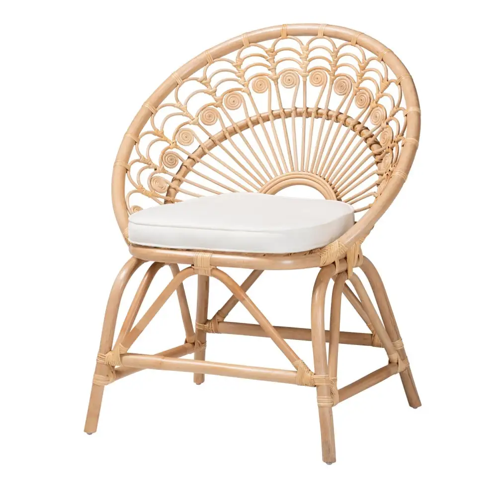 Boho Rattan Peacock Accent Chair