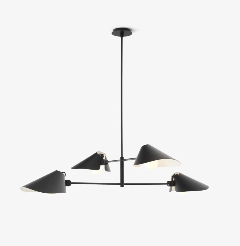 Curved Shade Diffuser Chandelier