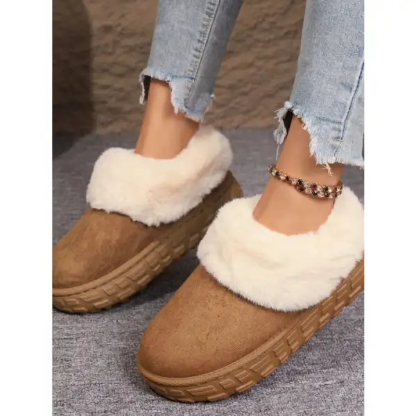 Faux Fur Lined Suede Winter Boots