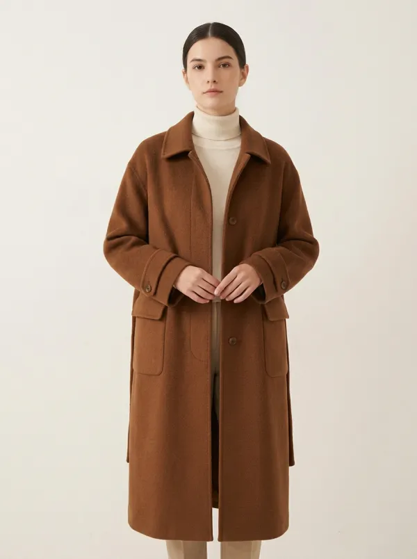 Wool-Blend Trench Outerwear Coat