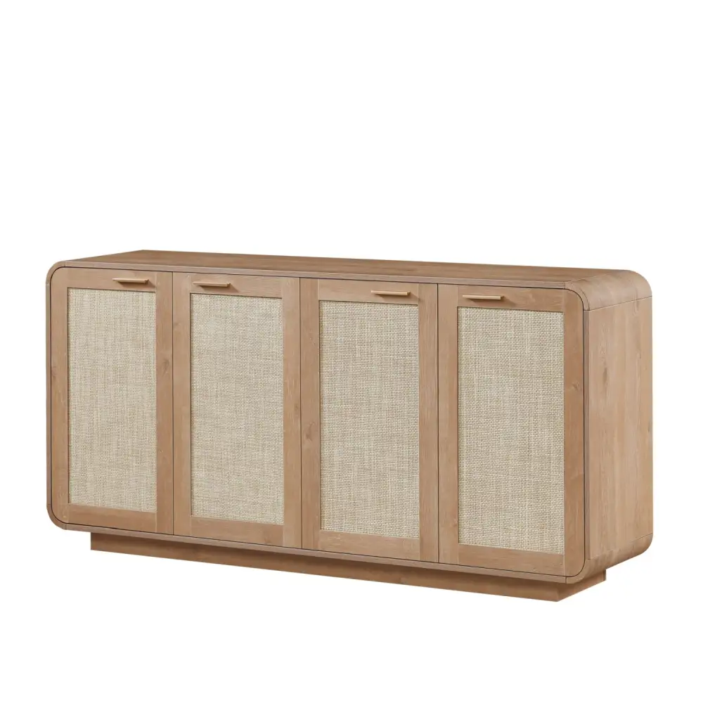 Caramel -Doors Rattan Storage Sideboard
