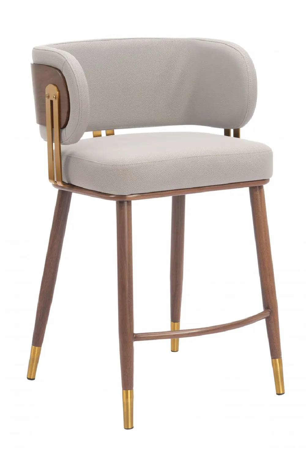 Open-Frame Leather Counter Stool