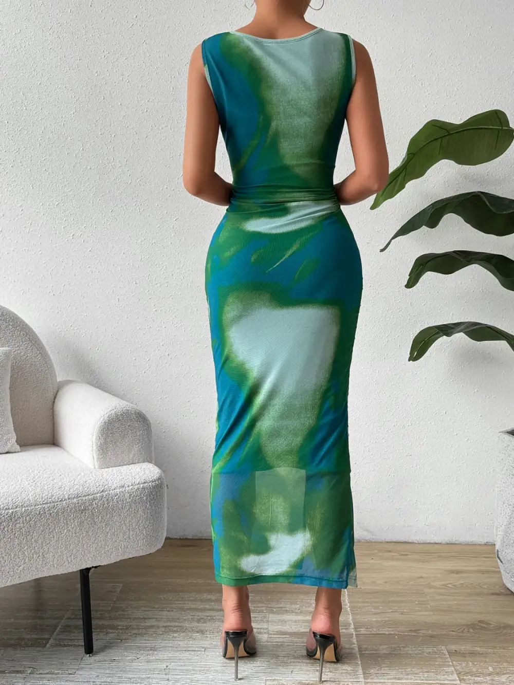 Round-Neck Midi Dress