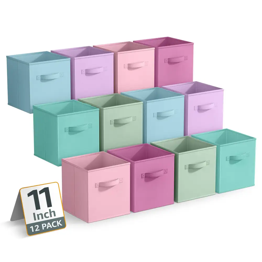 Cube Storage Bins Pack Multicolored Set