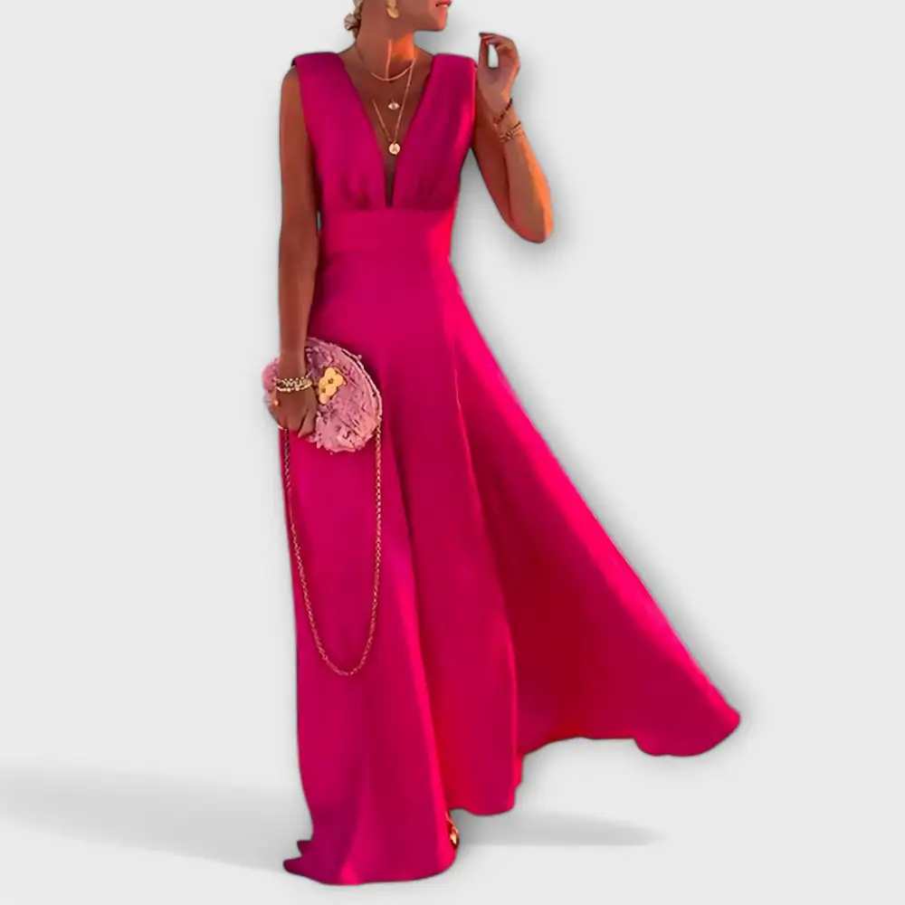 Sleeveless Printed Flowing Casual Dress