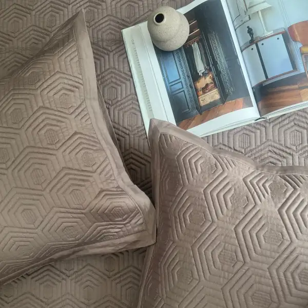 Taupe Cotton Reversible Bedspread