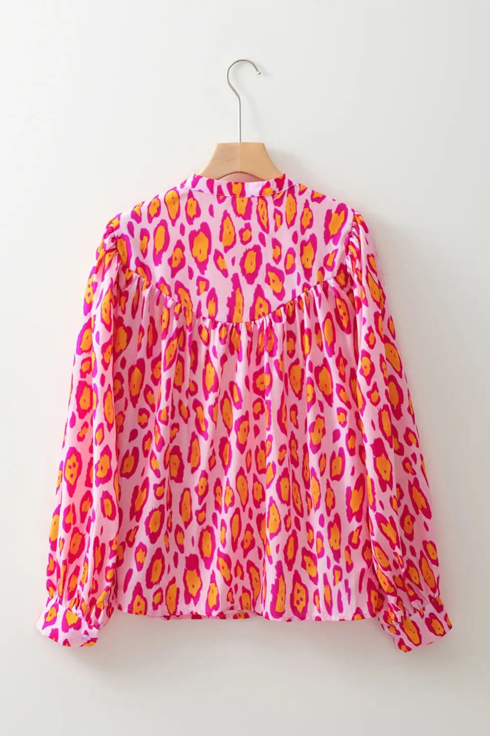 Leopard Print Relaxed Fit Western Inspired Shirt Blouse