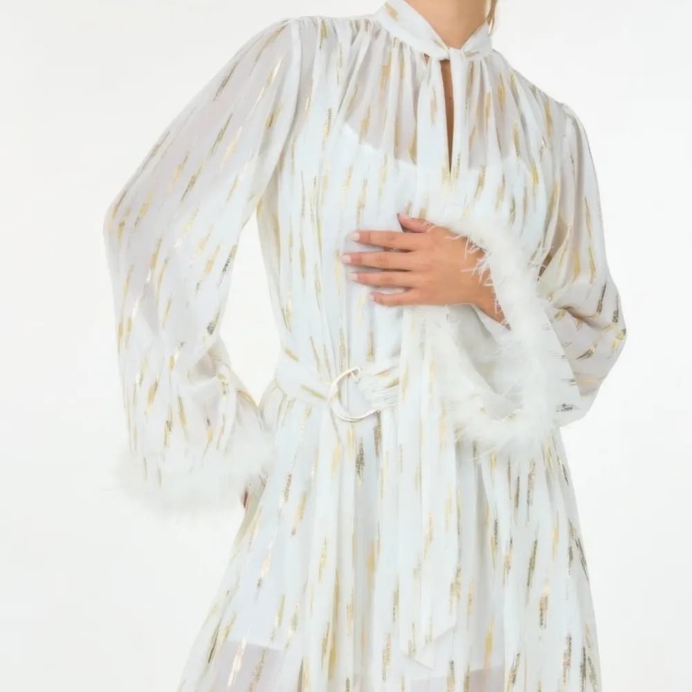 Metallic Print Short Dress